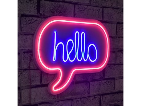 WALLXPERT Zidna LED dekoracija Hello PinkBlue