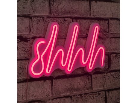 WALLXPERT Zidna LED dekoracija Shhh Pink