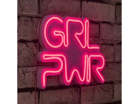 WALLXPERT Zidna LED dekoracija Girl Power Pink