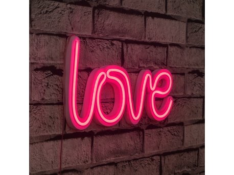 WALLXPERT Zidna LED dekoracija Love Pink