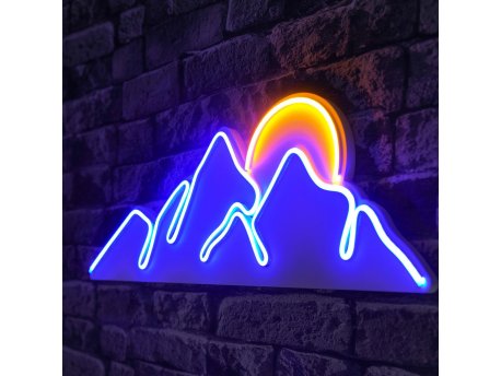 WALLXPERT Zidna LED dekoracija Mountain Blue Yellow