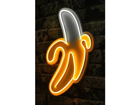 WALLXPERT Zidna LED dekoracija Banana YellowWhite