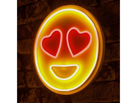 WALLXPERT Zidna LED dekoracija Love Smile RedYellow