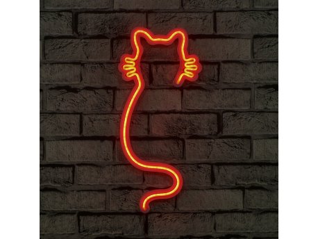 WALLXPERT Zidna LED dekoracija Cat Red