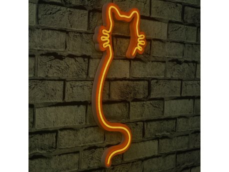 WALLXPERT Zidna LED dekoracija Cat Yellow