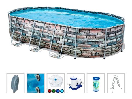 BESTWAY Ovalni bazen sa čeličnom konstrukcijom Power Steel 610x366x122cm
