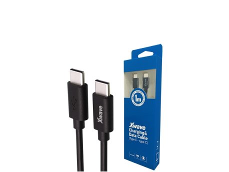 Xwave Kabl Tip-C muški na Tip-C muški 1M 3A 5Gbps,blister,PVC crni