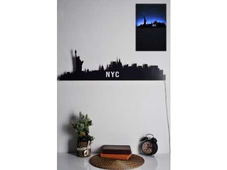 WALLXPERT Zidna LED dekoracija NYC Skyline Blue