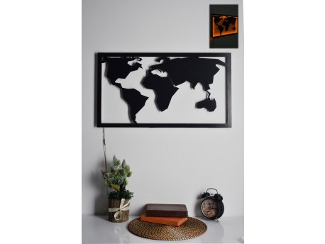 WALLXPERT Zidna LED dekoracija World Map 2 Yellow