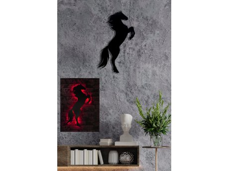WALLXPERT Zidna LED dekoracija Wild Horse Red