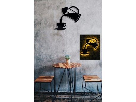 WALLXPERT Zidna LED dekoracija Coffee Yellow