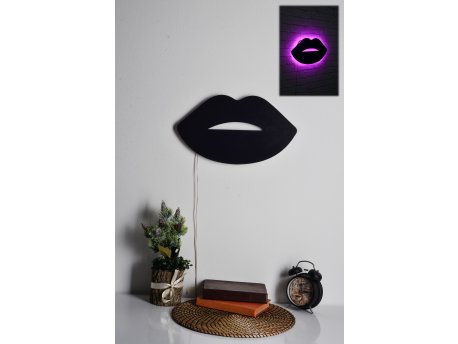 WALLXPERT Zidna LED dekoracija Lips 2 Pink