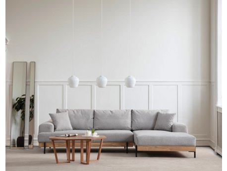 Atelier del Sofa Ugaona garnitura Eti Oak Right Grey