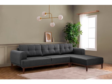 Atelier del Sofa Ugaona garnitura Vina Corner AnthraciteWalnut