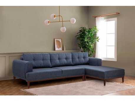 Atelier del Sofa Ugaona garnitura Vina Corner Dark BlueWalnut