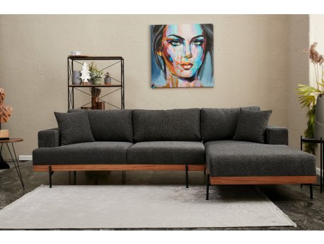 Atelier del Sofa Ugaona garnitura Liva Right Anthracite