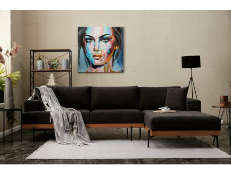 Atelier del Sofa Ugaona garnitura Liva Right Anthracite Copper