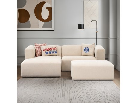 Atelier del Sofa Ugaona garnitura Linden Mini Left Cream