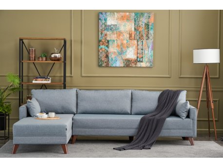 Atelier del Sofa Ugaona garnitura Bella Soft Kose Koltuk Left Blue