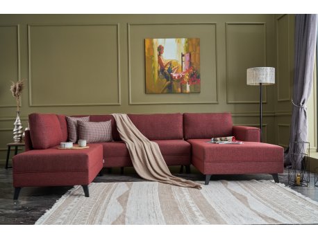 Atelier del Sofa Ugaona garnitura Efsun Claret Red