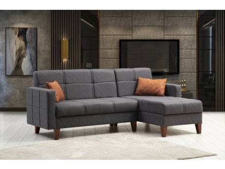 Atelier del Sofa Ugaona garnitura Polya Dark Grey