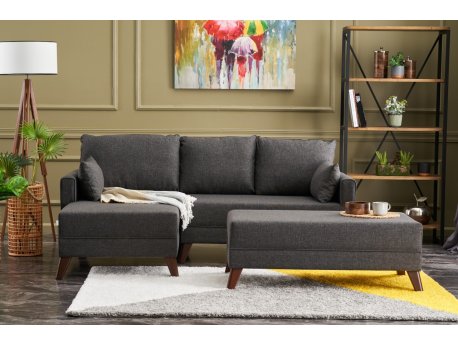 Atelier del Sofa Ugaona garnitura Bella Mini Corner Sofa Left Anthracite