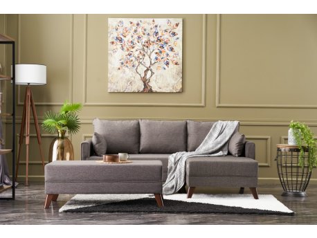 Atelier del Sofa Ugaona garnitura Bella Mini Corner Sofa Right Brown