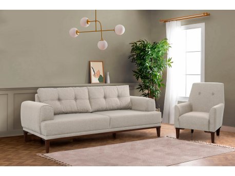 Atelier del Sofa Sofa i fotelja Vina Set Cream Walnut