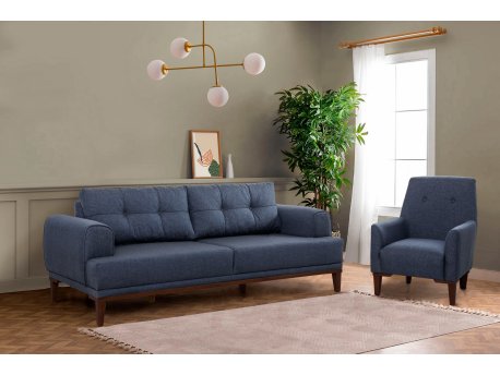 Atelier del Sofa Sofa i fotelja Vina Set Dark Blue Walnut