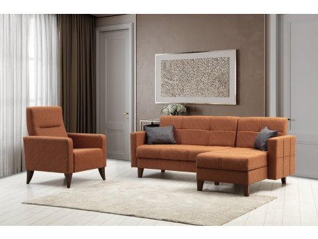 Atelier del Sofa Ugaona garnitura i fotelja Polya L Tile Red