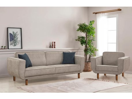 Atelier del Sofa Sofa i fotelja Lorus Set Walnut Grey