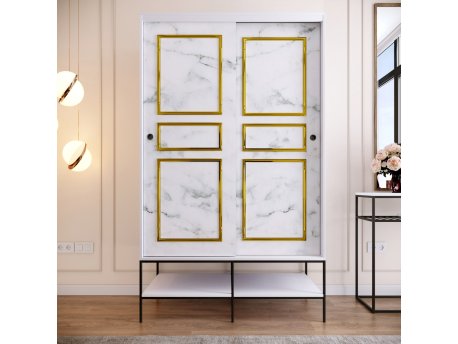 HANAH HOME Ormar Martin 120 White Black Gold