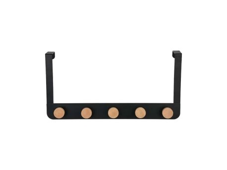 ESTIA ES02-18283 ČIVILUK ZA VRATA SA 5 KUKICA METAL DRVO CRNI