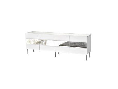 HANAH HOME TV polica Leon White Silver