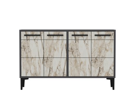 HANAH HOME TV polica Stria Anthracite Marble
