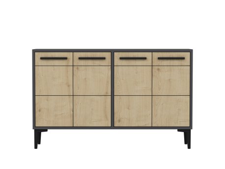 HANAH HOME TV polica Stria Anthracite Sapphire Oak