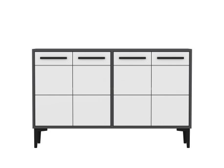 HANAH HOME TV polica Stria Anthracite White