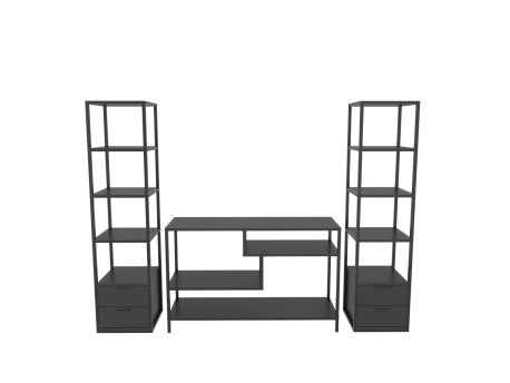 HANAH HOME TV polica Robbins Black Anthracite