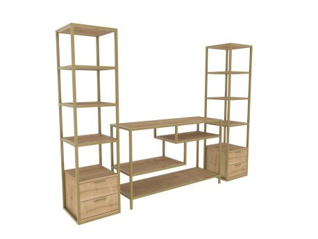 HANAH HOME TV polica Robbins Gold Oak