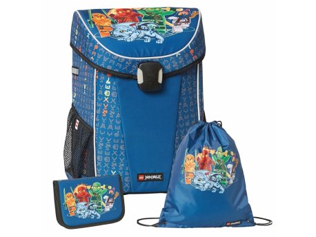 LEGO Ninjago lagani školski ranac, trodelni set – ranac, pernica, vreća: Ninjago porodica