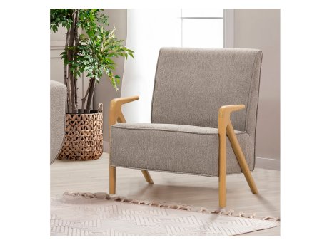 Atelier del Sofa Fotelja Larus Wood Berjer Oak Grey