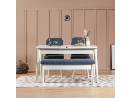 HANAH HOME Trpezarijski set Vina 1048 Dark Blue White