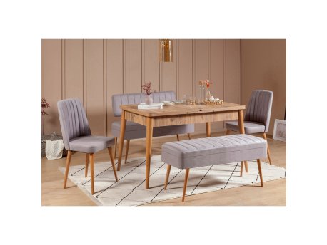 HANAH HOME Trpezarijski set Vina 0701 4 AtlanticGrey