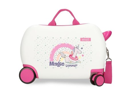 ENSO ABS Kofer za decu 45 cm - belo/roze