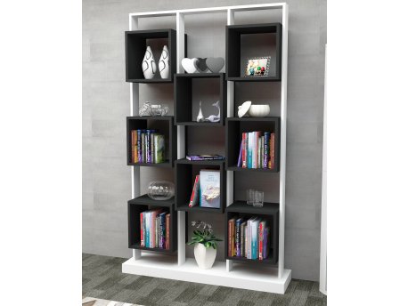 HANAH HOME Polica za knjige Edge White Black