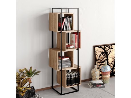 HANAH HOME Polica za knjige Prada Walnut Black