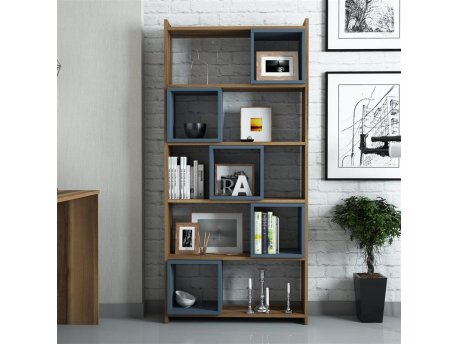 HANAH HOME Polica za knjige Box Walnut Chalcedony