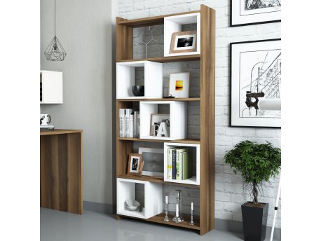 HANAH HOME Polica za knjige Box Walnut White