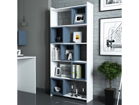 HANAH HOME Polica za knjige Box White Blue