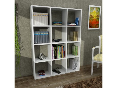 HANAH HOME Polica za knjige Ultimate White